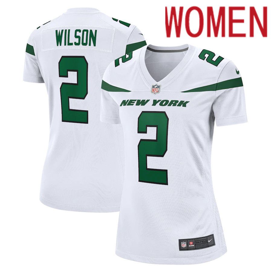 Women New York Jets #2 Zach Wilson Nike White Alternate 2021 Draft First Round Pick Game NFL Jersey